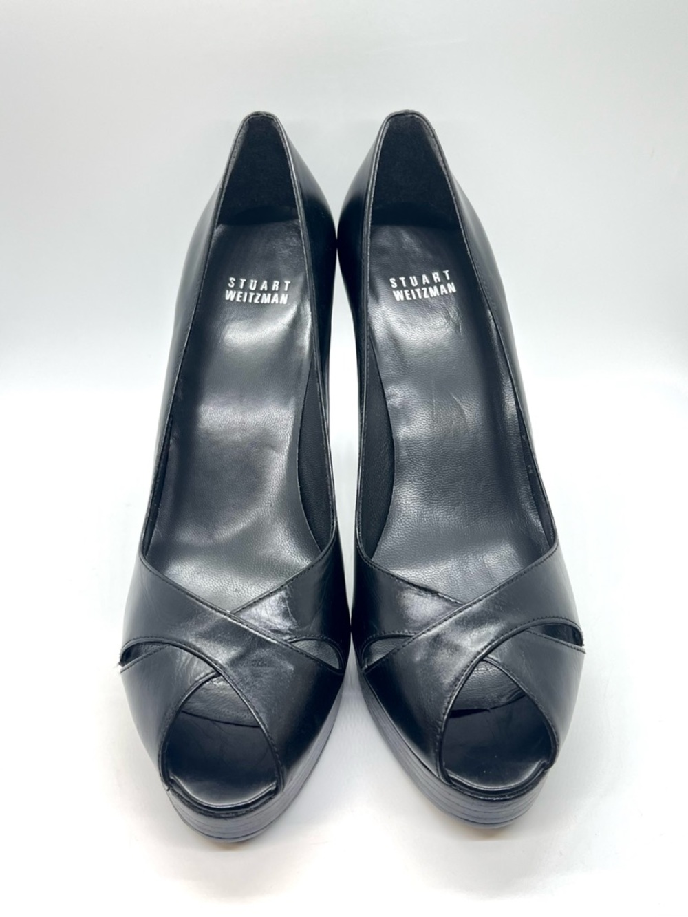 Stuart Weitzman Peep Toe Platform Heels - Picture 3 of 15